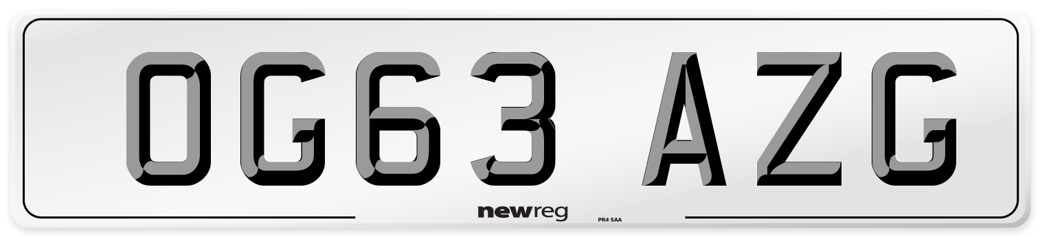 OG63 AZG Number Plate from New Reg